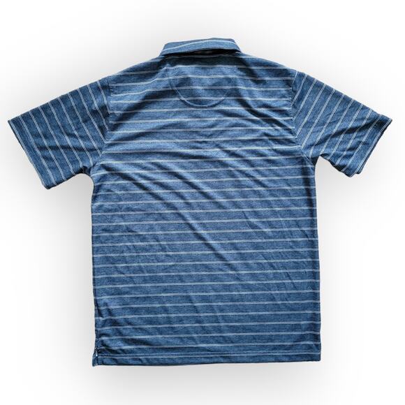 Pebble Beach Dry-Luxe Performance Striped Blue Short Sleeve Polo Men Sz M - Picture 2 of 5